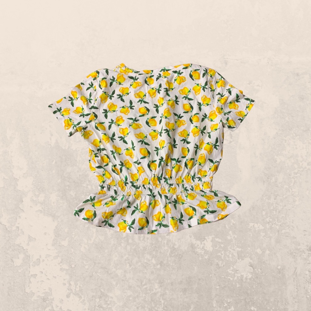 Zara cropped lemon print shirt with adjustable tie - Picture 8 of 9